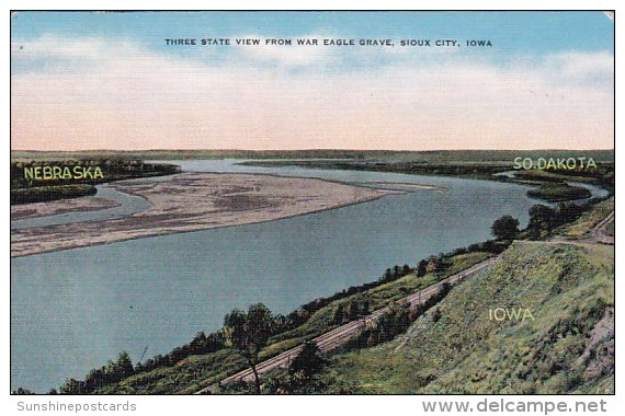 Three State View From War Eagle Grave Sioux City Iowa 1942 - Sioux City