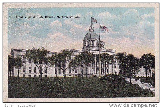 Front View Of State Capitol Montgomery Alabama 1943 - Montgomery