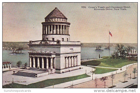 Grants Tomb And Claremont Hotel Riverside Drive New York City New York 1913 - Otros Monumentos Y Edificios