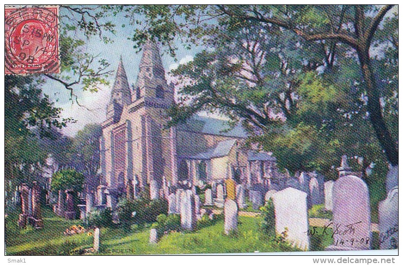 AK Aberdeen  OLD MACHAR CATHEDRAL  " OILETTE " Nr.7301. OLD POSTCARD 1908 - Aberdeenshire