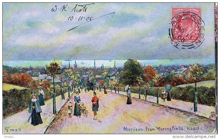 AK Aberdeen FROM MORINFIELD  ROAD  " OILETTE " Nr.6188. OLD POSTCARD 1908 - Aberdeenshire