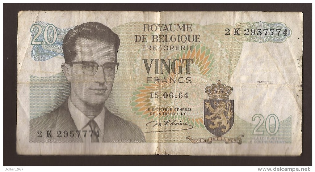 België Belgique Belgium 15 06 1964 20 Francs Atomium Baudouin. 2 K 2937774 - 20 Francos