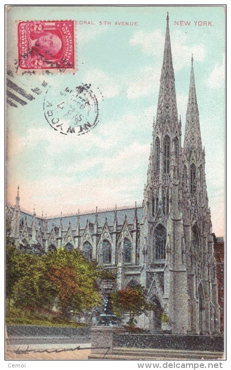 CPA à Dos Non Séparé - Cathedral 5Th Avenue - NEW YORK - Autres Monuments, édifices