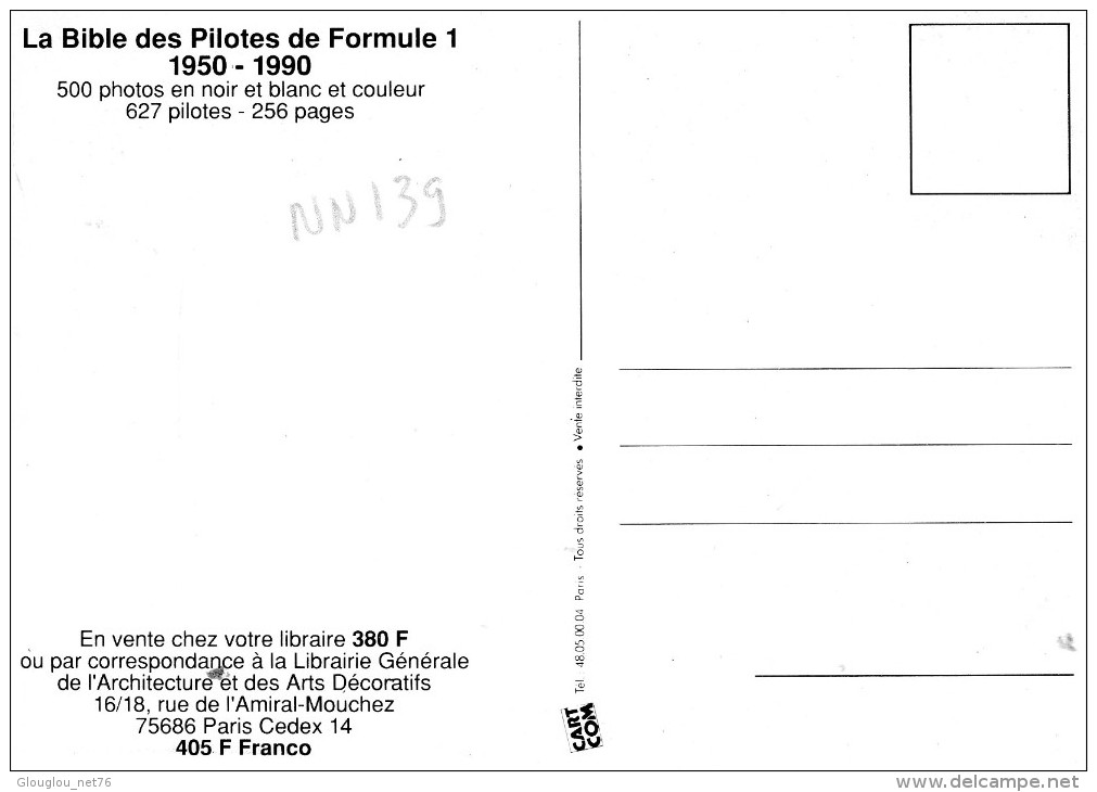 LA BIBLE DES PILOTES DE FORMULE A  1950.-1990  (COUVERTURE)....CPM - Grand Prix / F1
