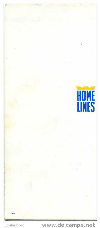 MENU PAQUEBOT HOME LINES  S.S.  ATLANTIC  DU  7 JUIN 1953  FORMAT PLIE  23 X  17 CM VOIR TOUS LES SCANS - Menus