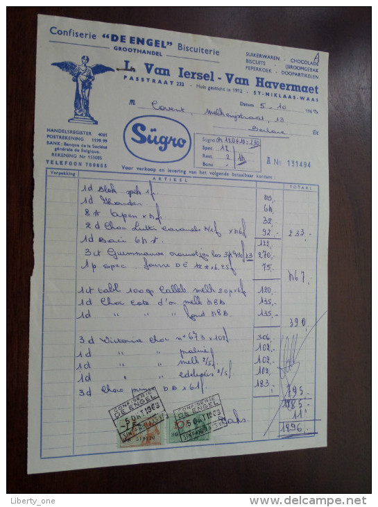 L. Van IERSEL - Van Havermaet Te St. NIKLAAS-WAAS 1963 / Tax Zegels ( Zie Foto Voor Details )! - Food