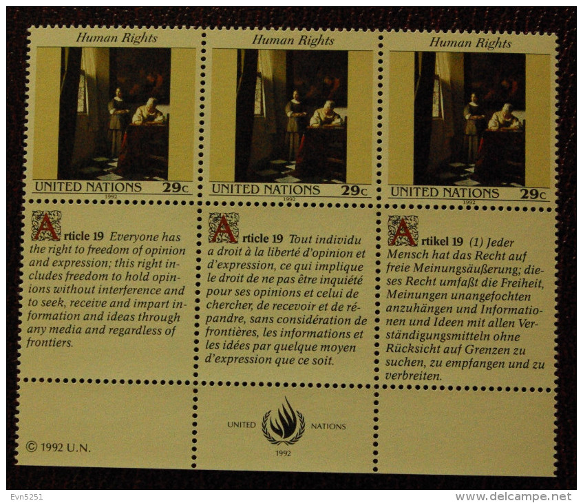 Y1 Nations Unies (New York)  : La Déclaration Universelle De Droits De L'Homme (IV) - Unused Stamps