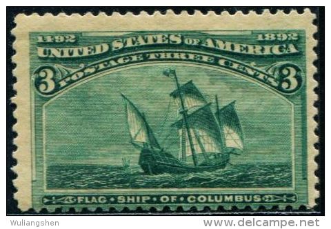 DK0217 United States 1893 Columbus Sailing 1v MNH - Unused Stamps