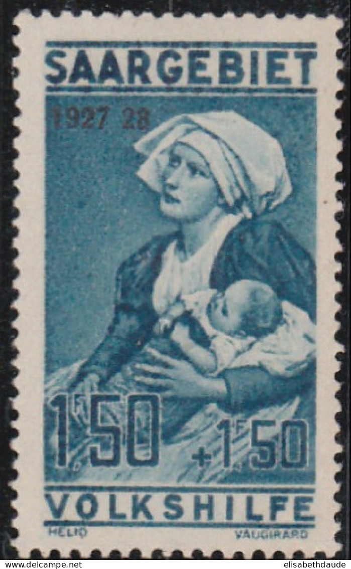 SAAR - MICHEL N° 125 I * VARIETE "SANS TIRET ENTRE 1927 ET 28" - COTE = 120 EUR. - * MLH CHARNIERES LEGERES - Unused Stamps