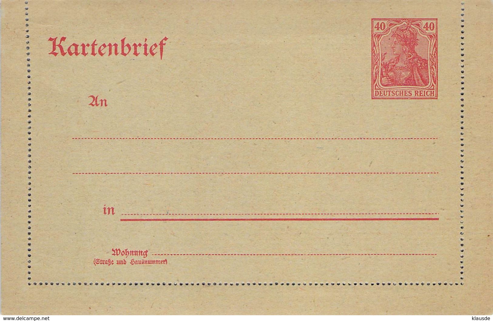 K21 Deutschland Deutsches Reich Kartenbrief - Omslagen