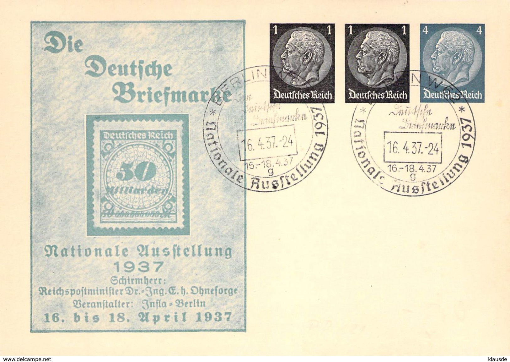 PP 137 C1  Deutschland Deutsches Reich - Private Postwaardestukken