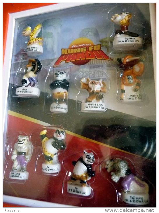 Coffret Fèves KUNG FU PANDA Série Complète 10 Sujets. Porcelain Cake Charms. DreamWorks Animation - Dessins Animés