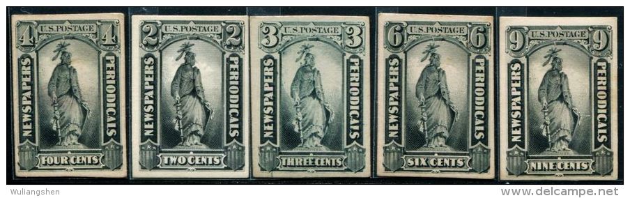 DK0245 United States 1875 Sculpture 5v MLH - Newspaper & Periodical