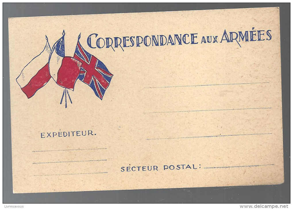 CPA Correspondance Aux Armées Drapeaux De La Pologne, De La France Et Du Royaume-Uni - Flaggen