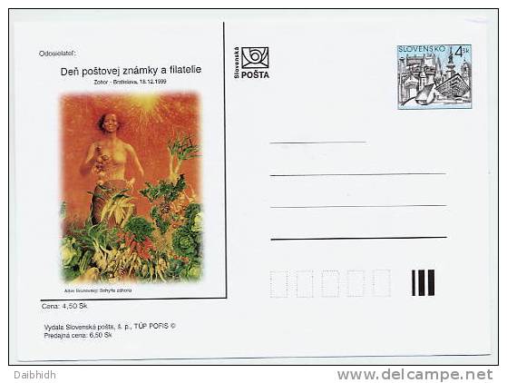 SLOVAKIA 1999 4 Sk. Bratislava Postcard With Advertisment: Stamp Day - Cartes Postales