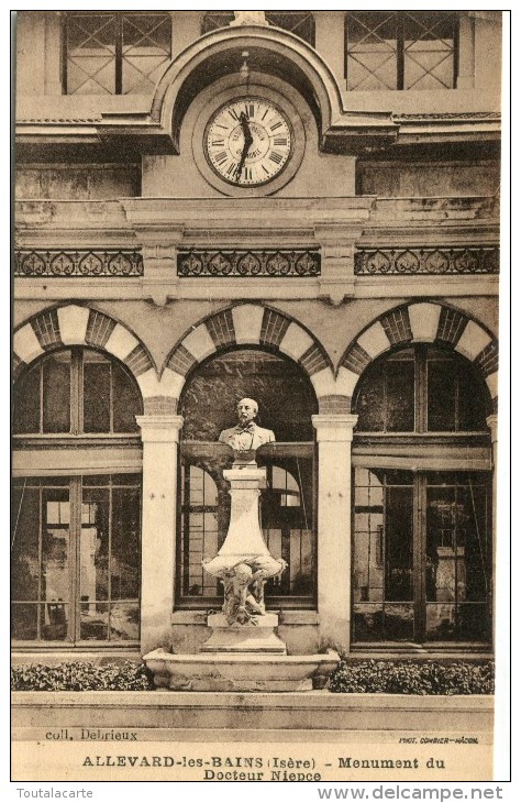 CPA 38  ALLEVARD LES BAINS MONUMENT DU DOCTEUR NIEPCE - Allevard