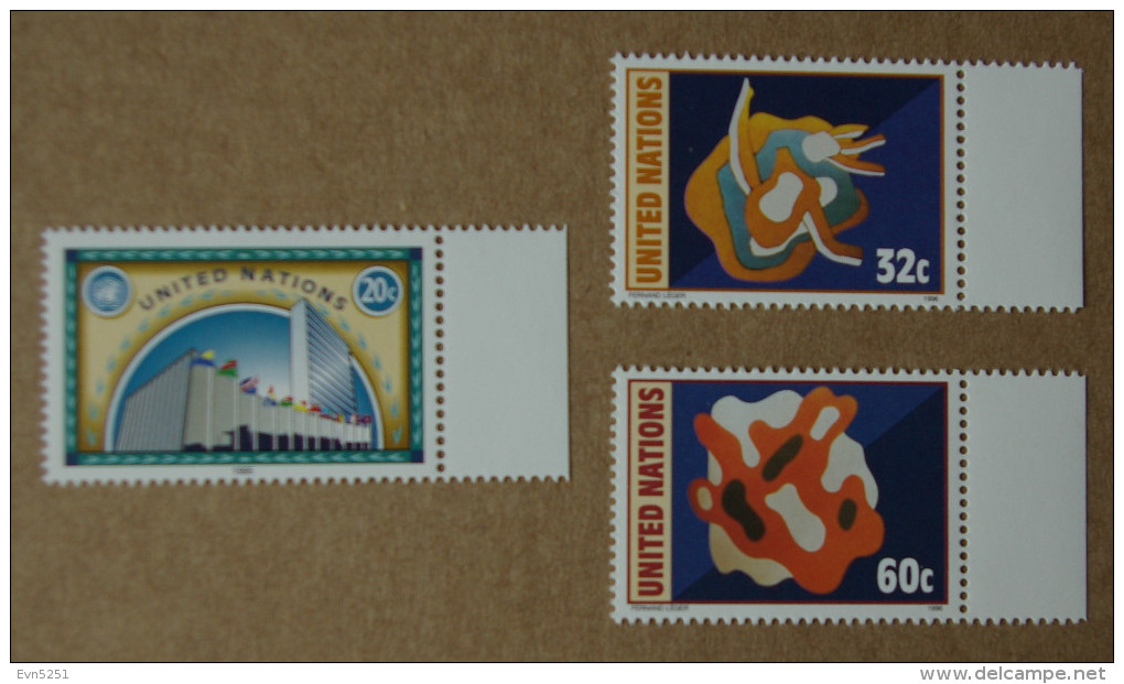 Y1 Nations Unies (New York)  : Série Courante - Bâtiments Et Drapeaux / Oeuvres De Fernand Léger - Unused Stamps