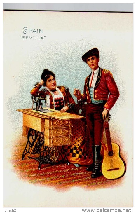 Singer Sewinig Trade Card 1892 Spain Sevila - Advertising