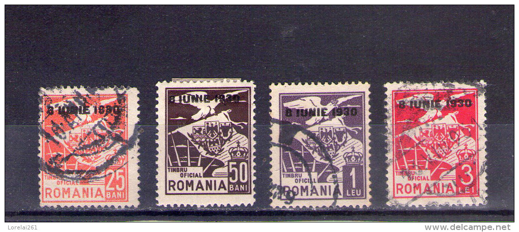 1930 -  AIGLE Et ARMOIRES   YV No  21/24 Et Mi No =  21/24 FULL  Avec  8 IUNIE 1930 SANS FIL - Servizio