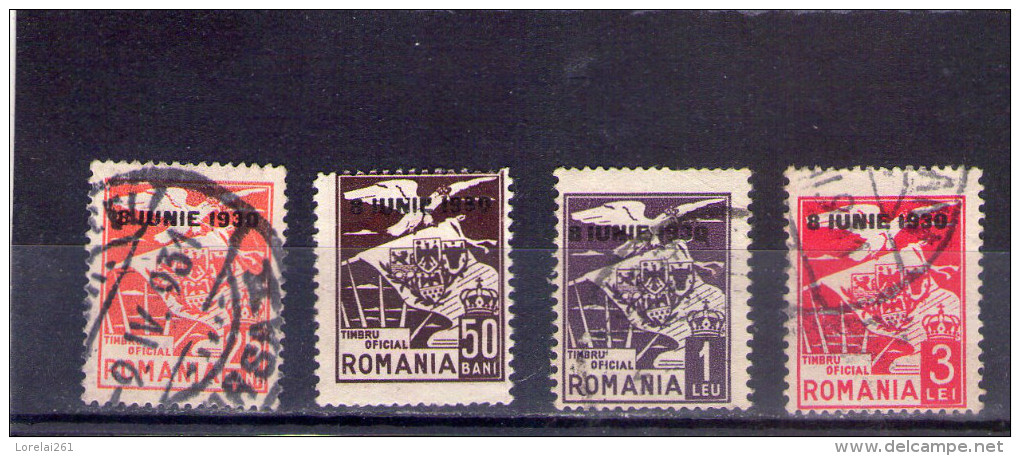 1930 -  AIGLE Et ARMOIRES   YV No  21/24 Et Mi No =  21/24 FULL  Avec  8 IUNIE 1930 SANS FIL - Service