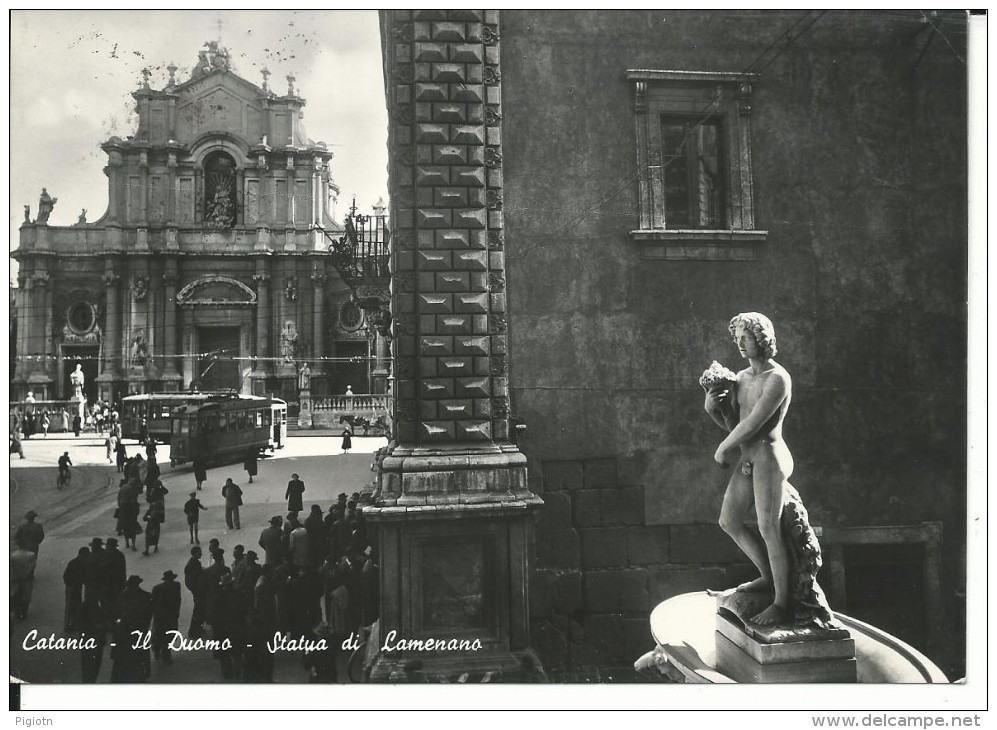 CT019 - CATANIA - F.G. VIAGGIATA 1950- IL DUOMO - TRAM - Catania