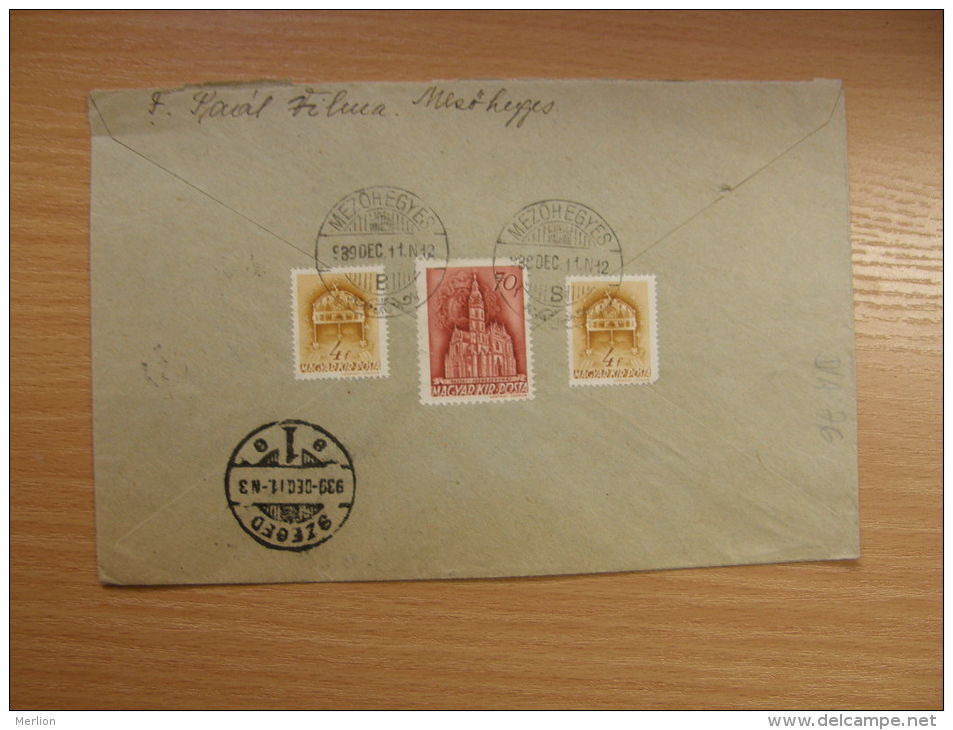 Hungary Cover - Mezöhegyes  Szeged R.  1939  S59.16 - Lettres & Documents