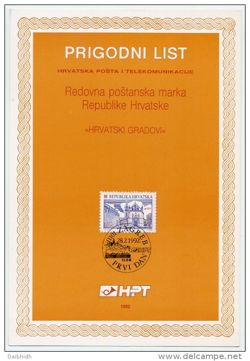 CROATIA 1992 7 D. And 20 D. Definitives On First Day Sheets (ETB).  Michel 190, 194 - Kroatien