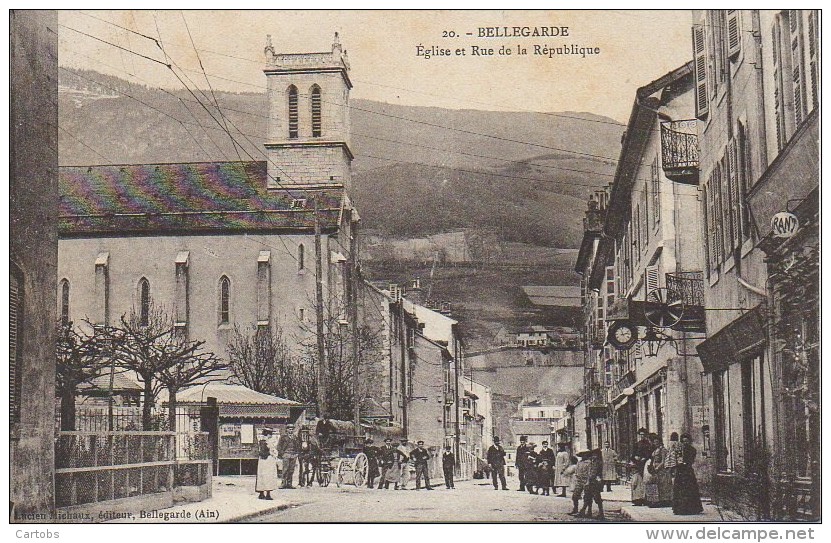 01 BELLEGARDE  Eglise Et Rue De La République - Bellegarde-sur-Valserine