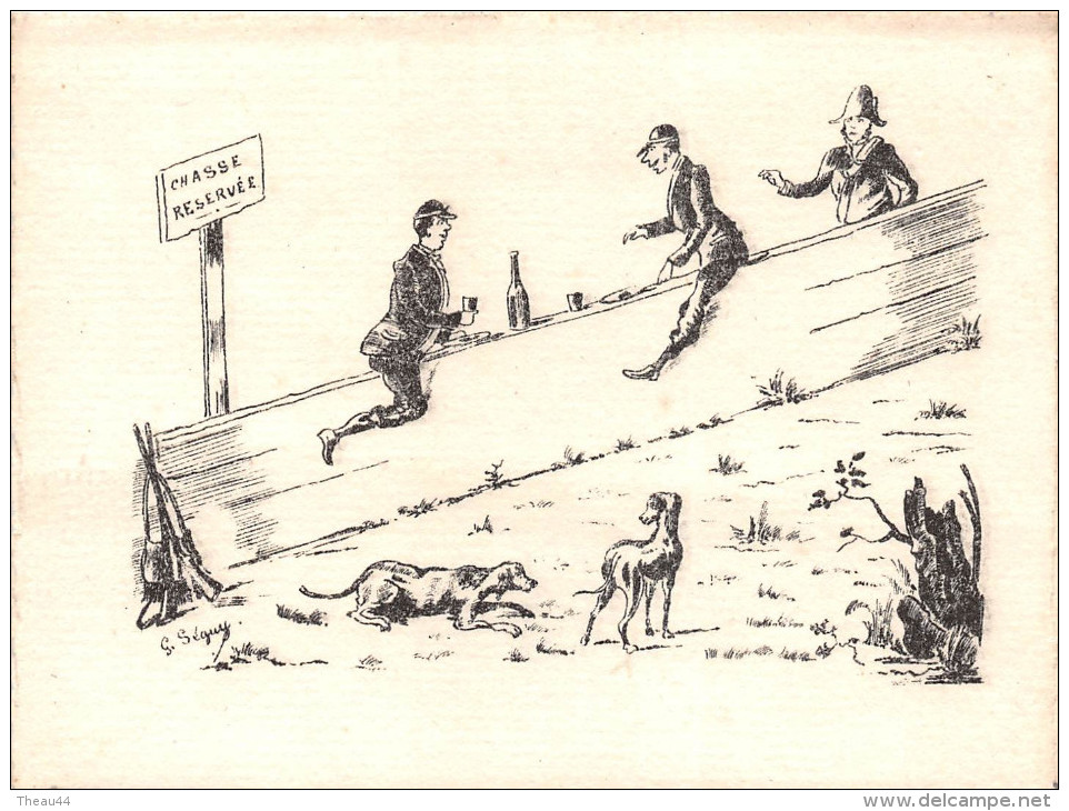 ¤¤   -   MENU Fin XIXe   -  Chasseurs , Chasse , Chiens  -  Illustrateur " G. Séguy "  -  ¤¤ - Menus