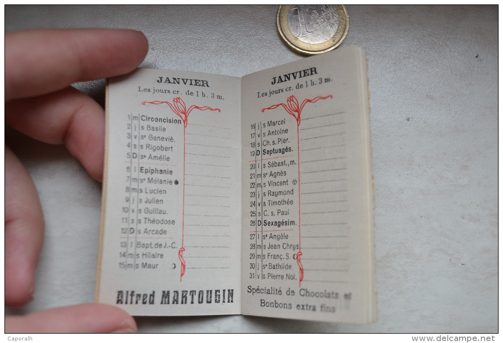 Almanach Minuscule De 1913 Promotinnant Les Chocolats Martougin à Anvers. - Petit Format : 1901-20