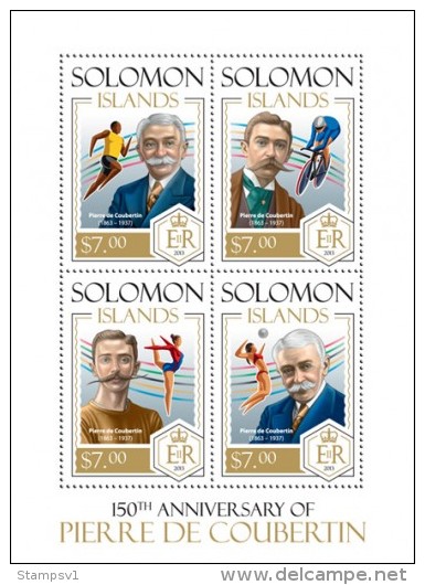 Solomon Islands. 2013 Pierre De Coubertin. (812a) - Ciclismo