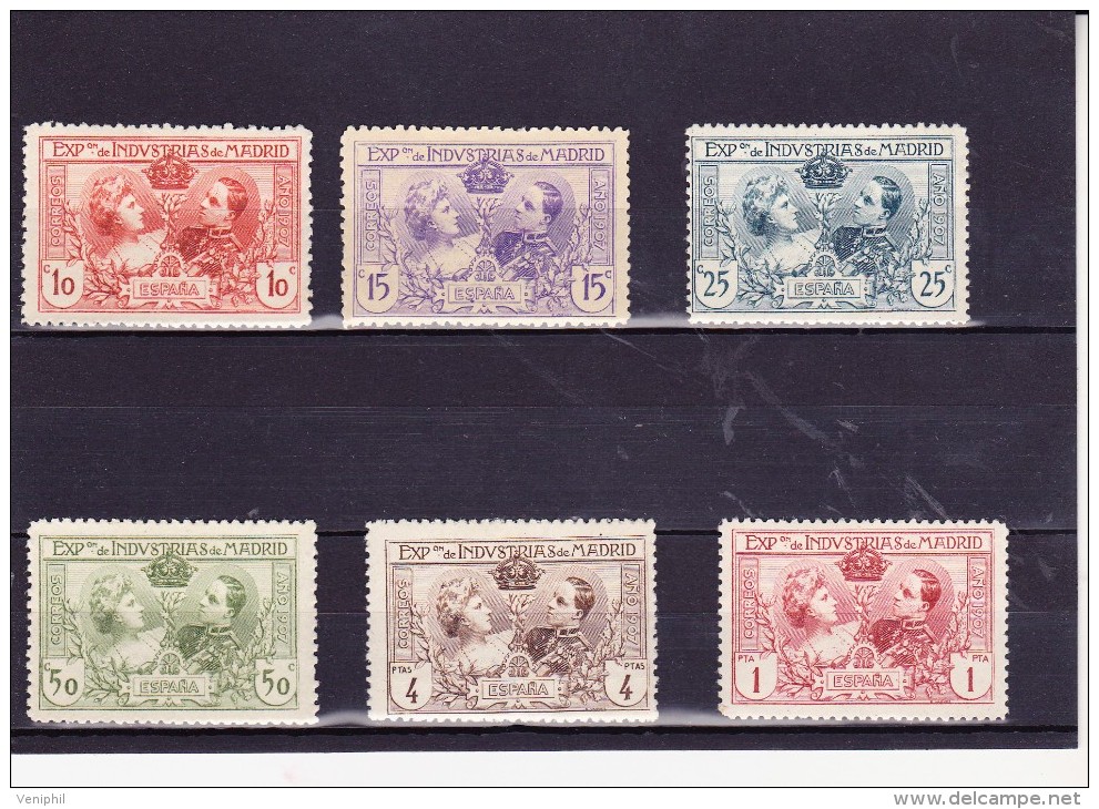 ESPAGNE -EXPO MADRID  1907 - N° 236 A 241 NEUF X  COTE : 55 € - Neufs