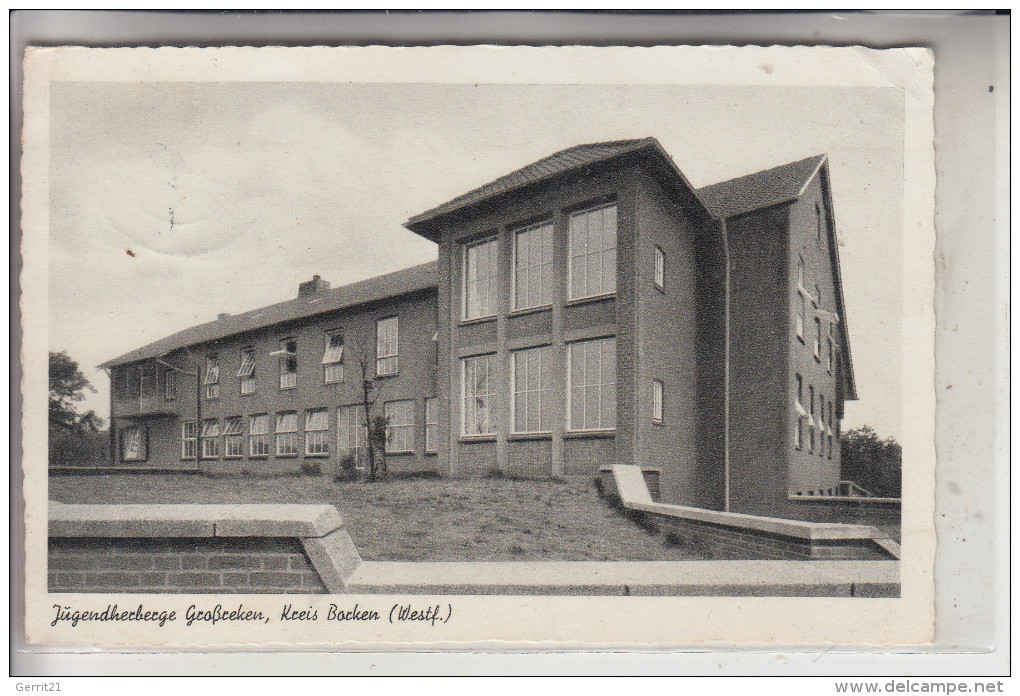 4421 REKEN - GROSSREKEN, DJH Jugendherberge, 195..., Rücks. Kl. Klebereste - Borken