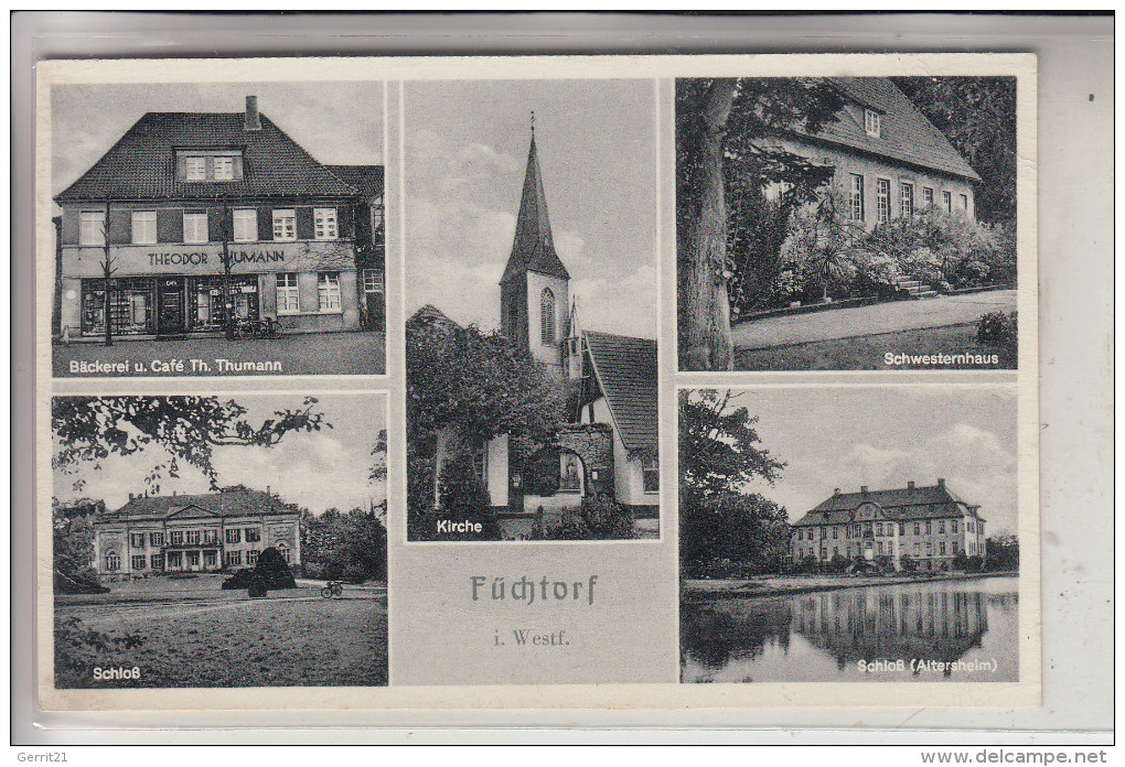 4414 SASSENBERG - Füchtorf, Mehrbildkarte, Bäckerrei & Cafe Thumann - Warendorf