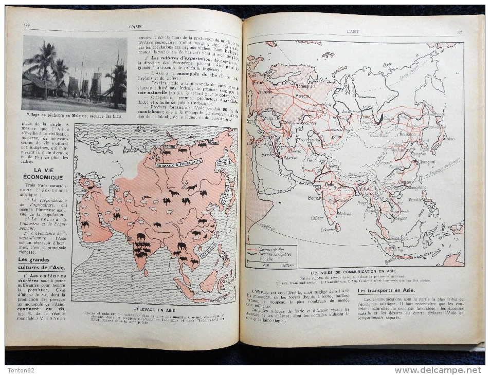 François Pinardel - Géographie Atlas - Le Monde Moins l' Europe et L'Asie Russe - Les Éditions de l' École - ( 1956 ) .