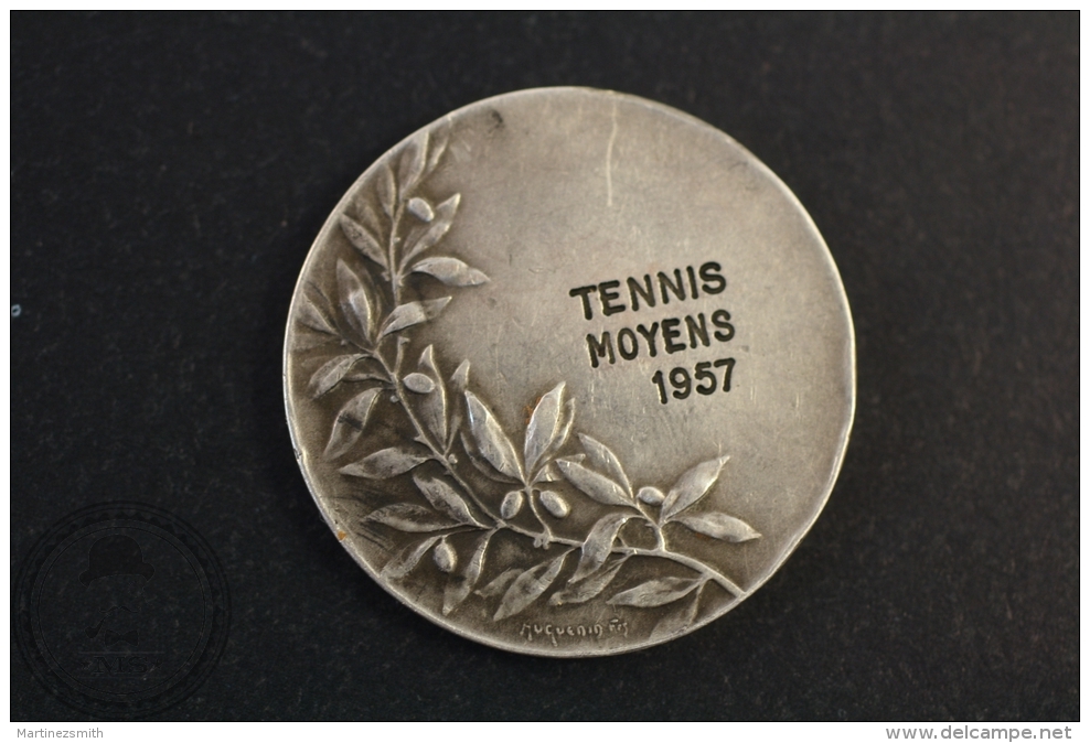 Rare Silver 925 Tennis Moyens 1957 ADISR Medal - Otros & Sin Clasificación