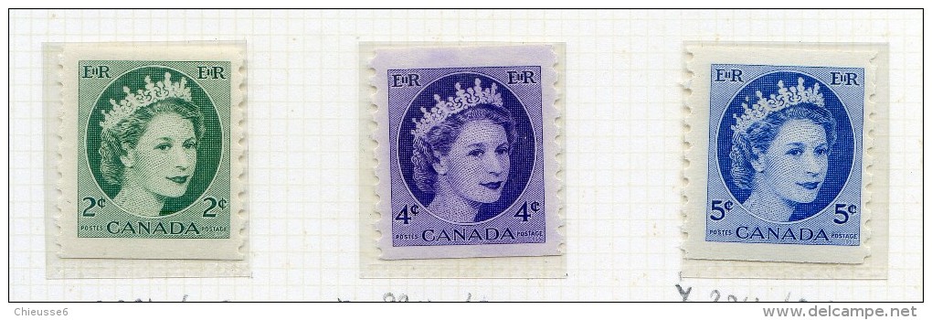 Canada  **,*    , N° 268b - 270b, 271b   Série Courante   . - Unused Stamps