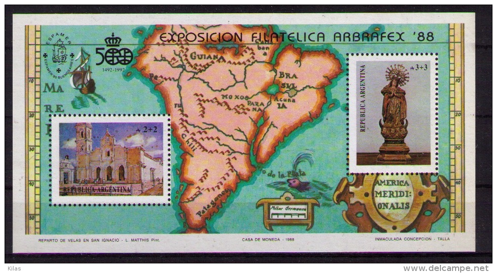 ARGENTINA 1988 Arbafex - Blocks & Sheetlets