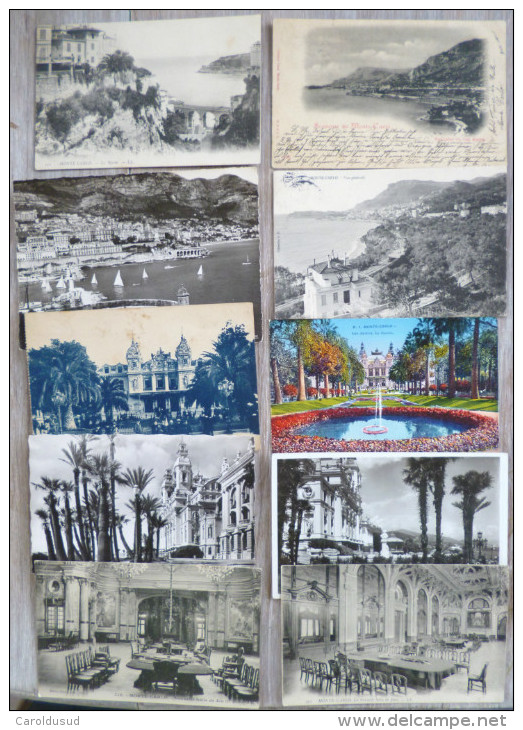 Cpa Superbe Lot 23 X Monaco Monte-carlo Voyagé Voir Photo Pour Timbre Cachet Flamme  1x1899 1x Gare Train - Collections & Lots