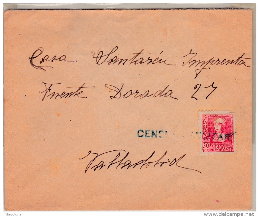 01884 Carta A Valladolid - Censura Militar - Nationalists Censor Marks