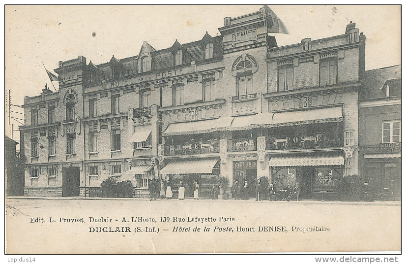 S S 182 /      C P A - DUCLAIR     (76)  HOTEL DE LA POSTE  HENRI DENISE PROPRIETAIRE - Duclair