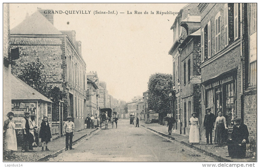 S S 198 /      C P A - LE GRAND QUEVILLY         (76)  LA RUE DE LA REPUBLIQUE - Le Grand-Quevilly