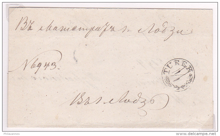 Pologne, Lettre De TUREK, (petit Cachet Noir, Avec Date Manuscrite)  (p5) - ...-1860 Prephilately