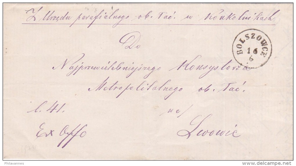 Pologne, Lettre De BOLSZOWCE  (p11) - ...-1860 Préphilatélie