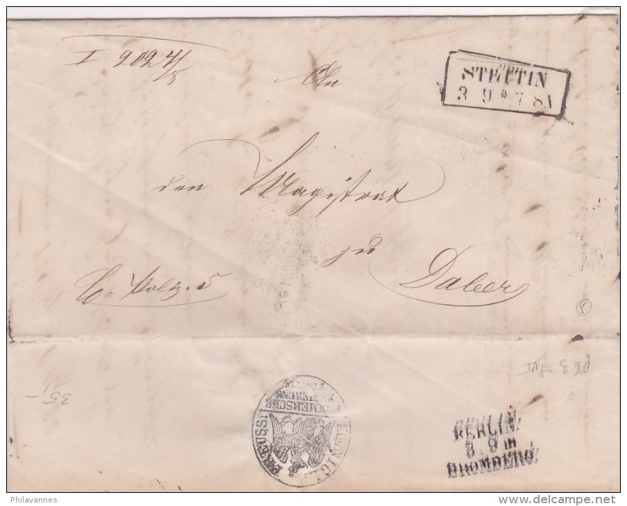 Pologne, Lettre De SZCZECIN ( STETTIN), Par Berlin  (p12) - ...-1860 Prefilatelia