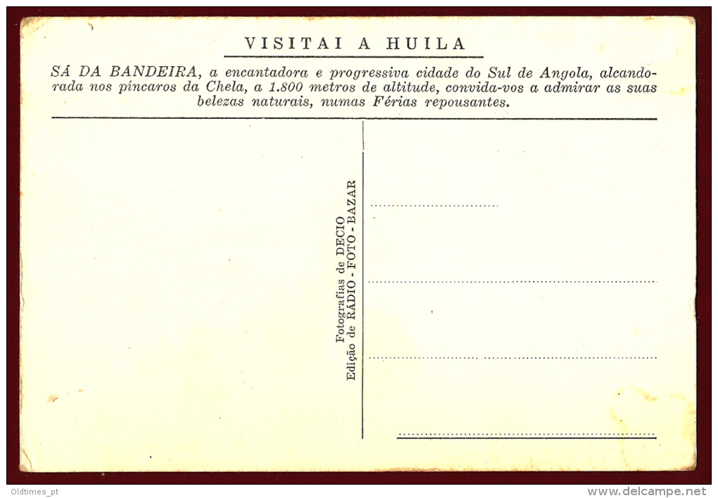 ANGOLA - HUILA - SA DA BANDEIRA - LUBANGO - VISTA AEREA DA CIDADE - 1940 PC - Angola