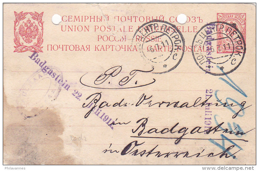 Pologne, Carte , Entier Russe  De LODZ , 1911  (p28) - Lettres & Documents