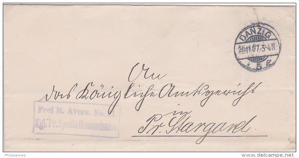 Pologne,lettre De GDANSK ( DANZIG) Franchise, 1907  (p32) - Lettres & Documents