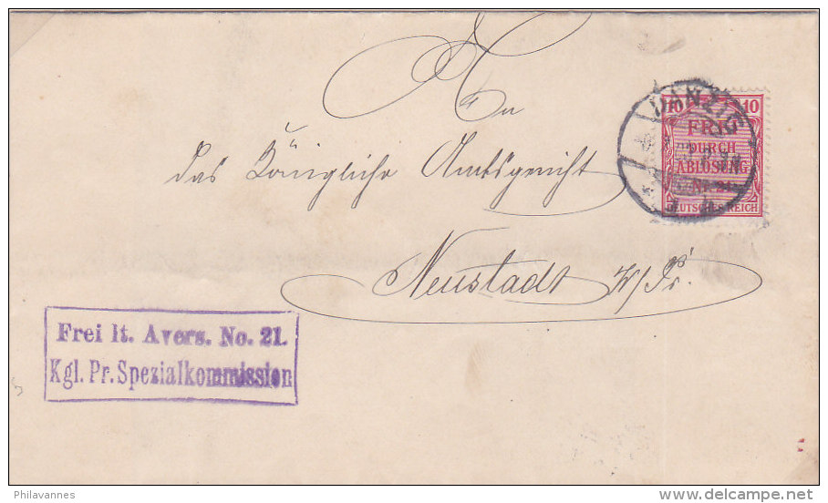 Pologne,lettre De GDANSK ( DANZIG) ,franchise, 1908  (p34) - Lettres & Documents