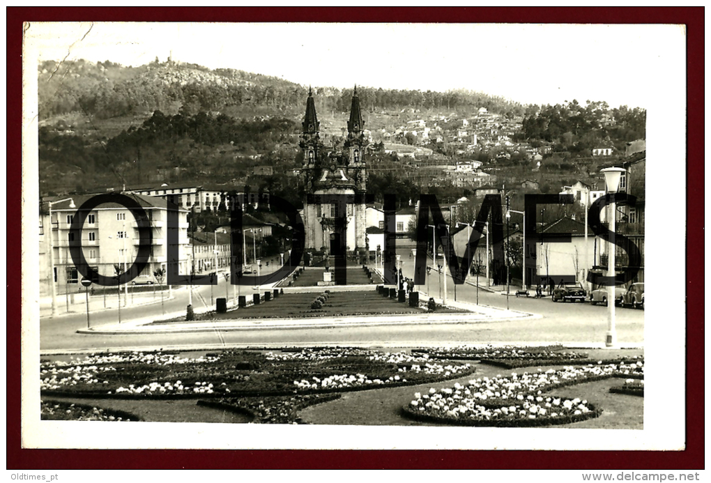 GUIMARAES - LARGO DA REPUBLICA DO BRASIL - IGREJA DE N. S. CONSOLAÇÃO - 1960 REAL PHOTO PC - Braga